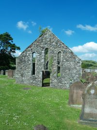 Ruined church within graveyard